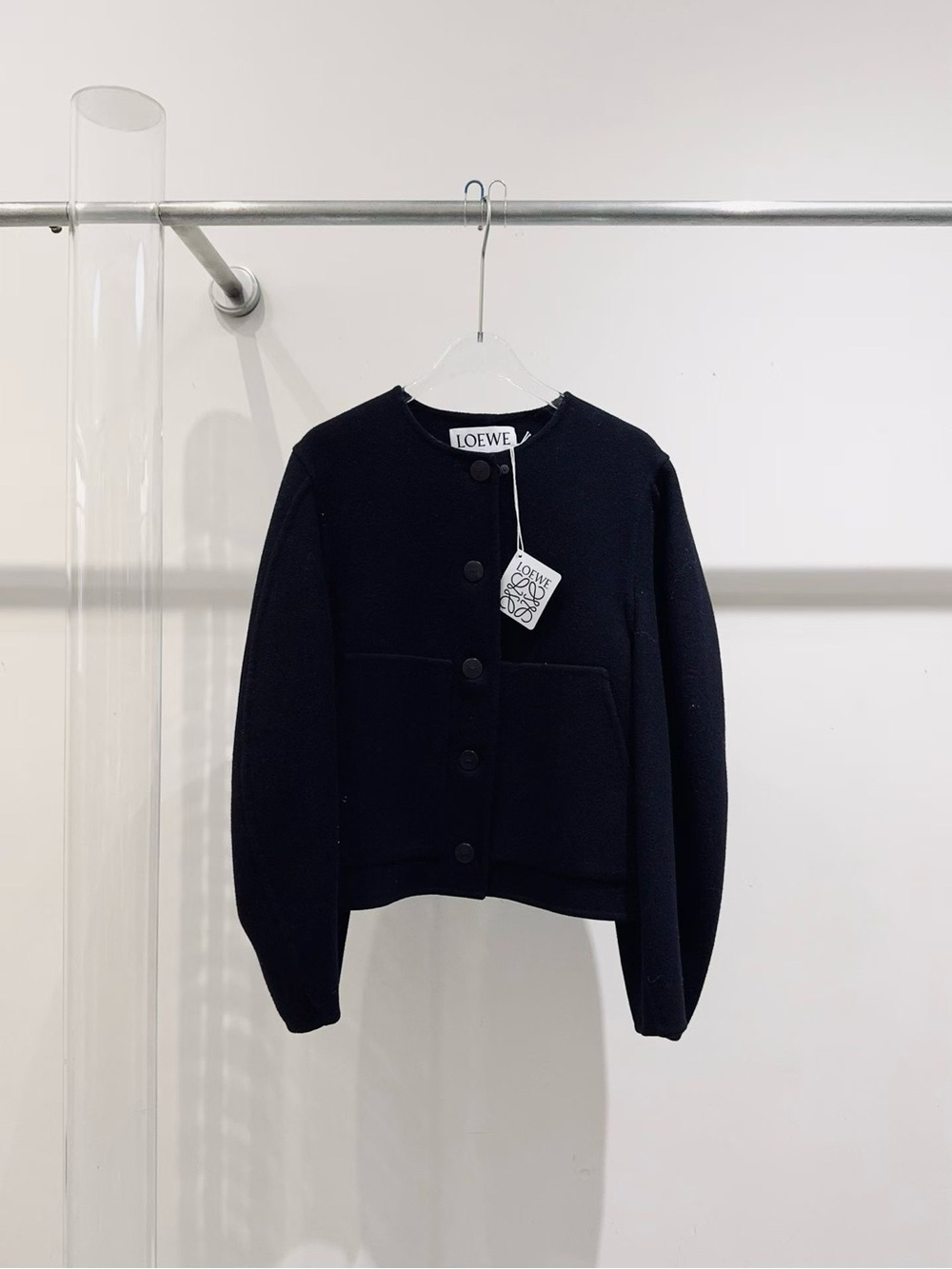 🚩steal Loewe Black Button-Front Knit Cardigan